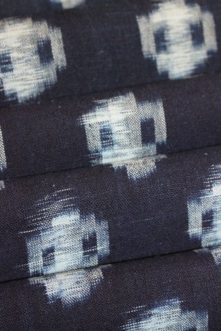 Vintage Japanese Indigo Cotton Dot Ikat Kasuri Kimono Quilt Fabric 54 