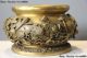 China Fane Pure Brass Copper Lotus Flower Buddha Word Bowl Incense Burner Censer Reproductions photo 3