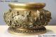 China Fane Pure Brass Copper Lotus Flower Buddha Word Bowl Incense Burner Censer Reproductions photo 7