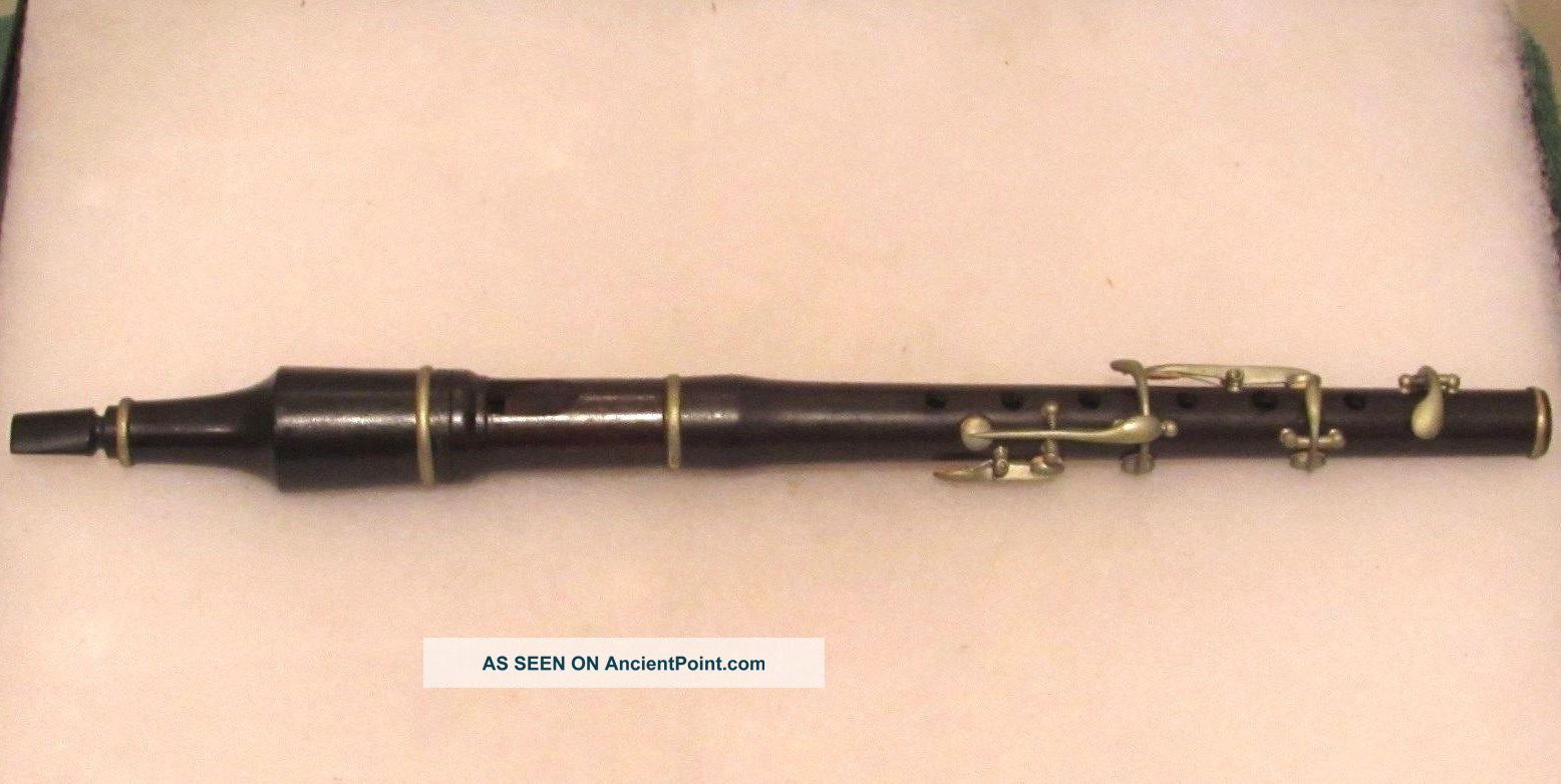 Antique Marked Magnamusic Germany Rosewood Flute Johannes Adler? Wind photo