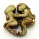 Chinese Hongshan Culture Old Green Jade Hand - Carved Man Woman Art Pendant H041 Other Chinese Antiques photo 2