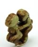 Chinese Hongshan Culture Old Green Jade Hand - Carved Man Woman Art Pendant H041 Other Chinese Antiques photo 3