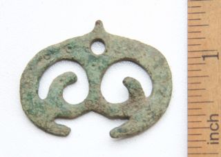 Ancient Rare Neck Pendant Moon - Shaped  Lunula .  Viking Age.  (arl) photo
