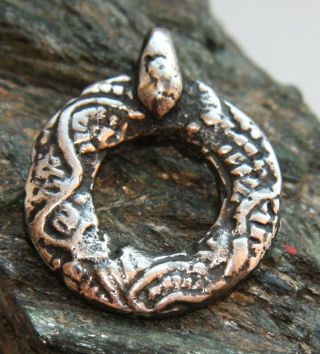 Ancient Viking Solid Silver Ornament Pendant (mja50) photo