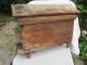 Antique Primitive Old Hand Made Wooden Beehive With 3 Bee Frames Metal Roof Primitives photo 4