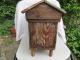 Antique Primitive Old Hand Made Wooden Beehive With 3 Bee Frames Metal Roof Primitives photo 6