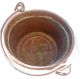Antique Copper Dovetail Hanging Kettle Cauldron Apple Butter Pot Wrought Iron Primitives photo 2