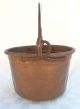 Antique Copper Dovetail Hanging Kettle Cauldron Apple Butter Pot Wrought Iron Primitives photo 4
