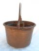 Antique Copper Dovetail Hanging Kettle Cauldron Apple Butter Pot Wrought Iron Primitives photo 6