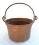 Antique Copper Dovetail Hanging Kettle Cauldron Apple Butter Pot Wrought Iron Primitives photo 7