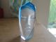 Mats Jonasson Sweden Batzeba Mask Glass Sculpture Paper Weight Signed Mid-Century Modernism photo 1
