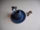 19th C.  Soldered Tin & Painted Finger Lamp W/whale Oil Burner & Snuffer Tin Lid Primitives photo 4