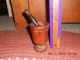 18th To Early 19th Century Sm Size Mahogany Mortar & Pestle For Kitchen/meds Primitives photo 1