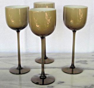 4 Carlo Moretti Murano Mid Century Cased Italian Glass Water Or Wine Tall Goblet photo