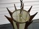 Vintage Mid Century Modeline Usa Teakwood Suspended Swag Lamp Cylinder Shade Mid-Century Modernism photo 3