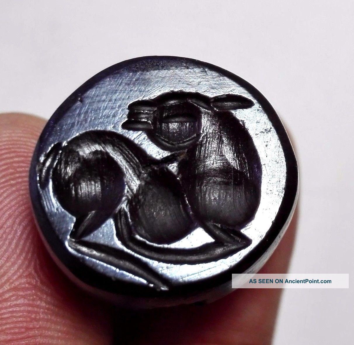 Sassanian Empire Zoomorphic Pirite Dome Seal Matrix - Horse Stamp Near Eastern photo