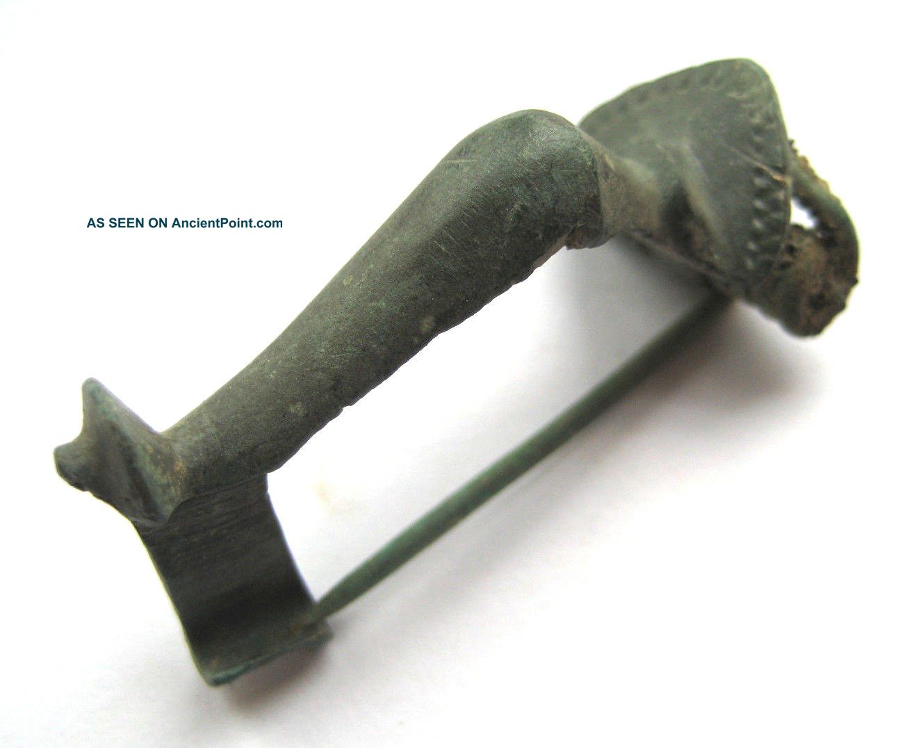 Circa. 150 A. D British Found Roman Period Bronze Knee Type Fibula Brooch