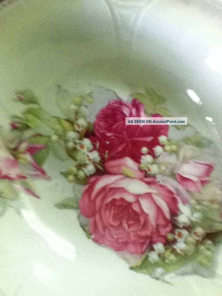 Antique Bowl Bulgarian Roses And Lilly Of The Valley Bowls photo