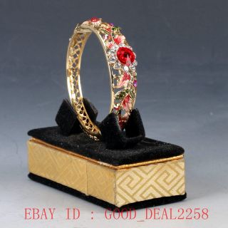 Chinese Cloisonne Handwork Carved Hollow Bracelet Qw0066 photo