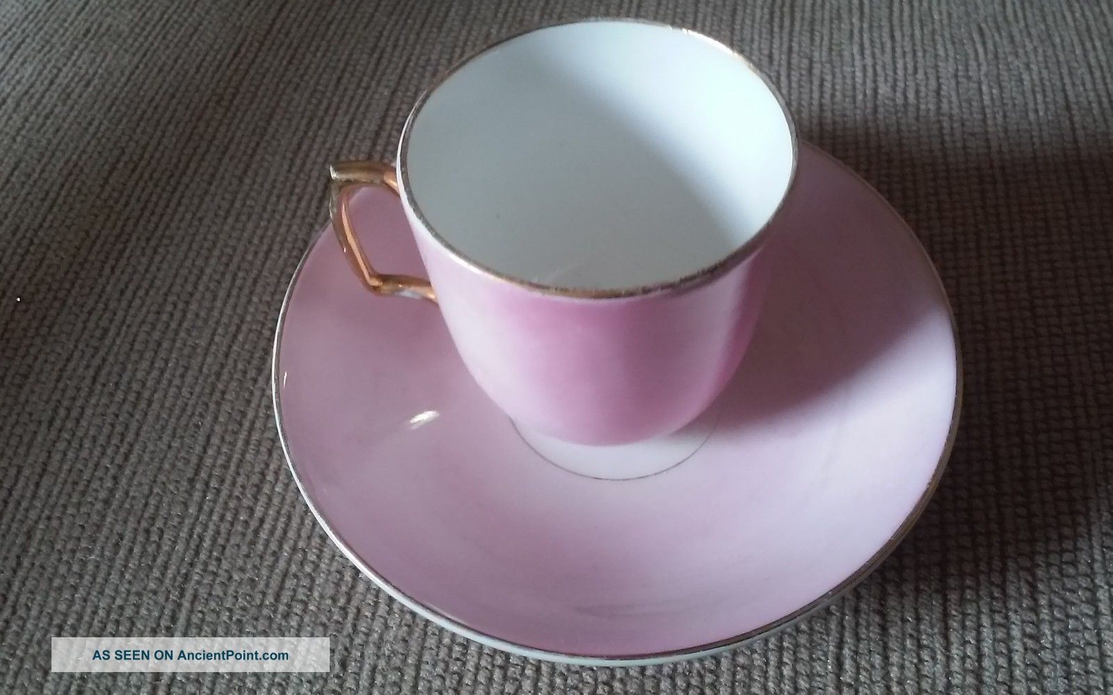 Demi Tasse Cup/saucer Germany Pink Gold Trim 1900 - 1940 Ceramic & Porcelain Cups & Saucers photo