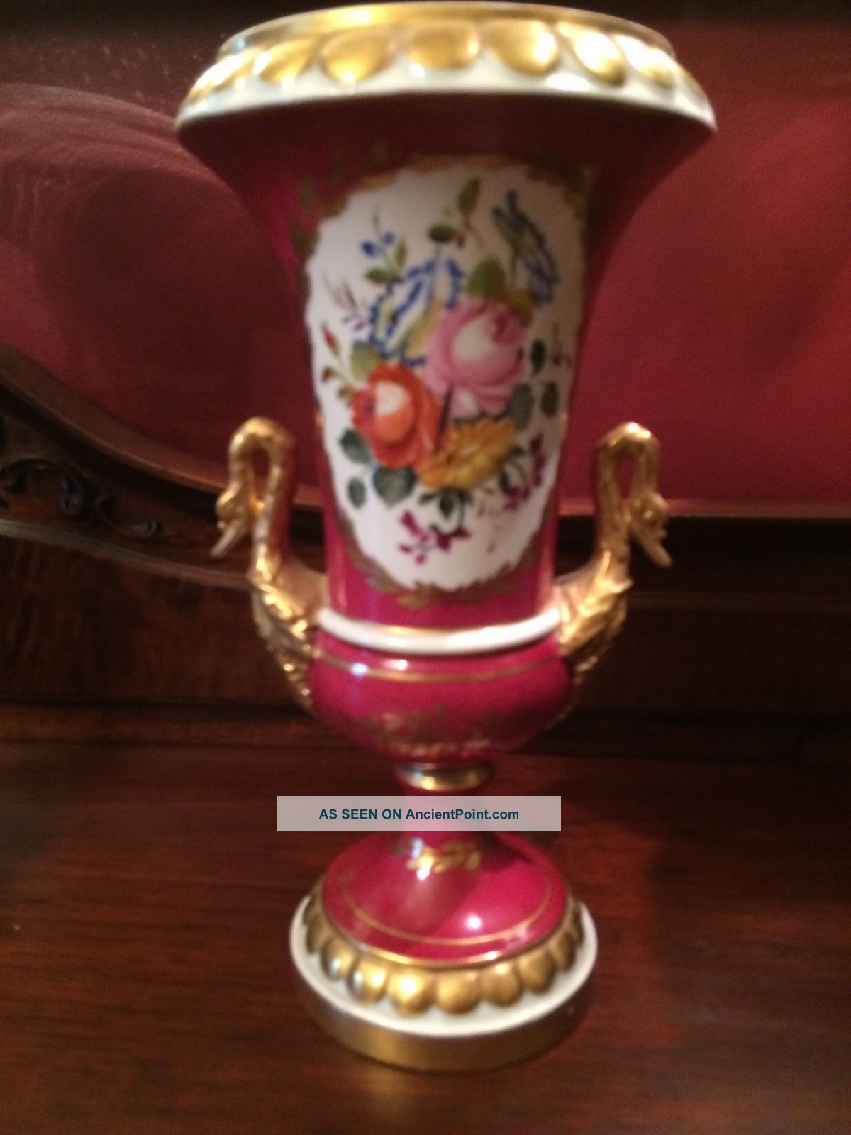 Antique French Vase With Gold Swans Vases photo