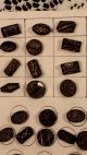 69 Victorian Black Glass/gold Luster Buttons On Collector ' S Card Buttons photo 1