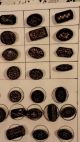 69 Victorian Black Glass/gold Luster Buttons On Collector ' S Card Buttons photo 2