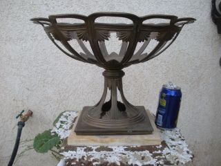 Art Nouveau Jardiniere Planter Ferner Centerpiece Fruit Bowl Stand Brass Bronze photo