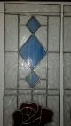 2 - (matching) Rose Pattern Stained Glass Windows.  Leaded.  36h X7w.  Ex. 1940-Now photo 2