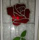 2 - (matching) Rose Pattern Stained Glass Windows.  Leaded.  36h X7w.  Ex. 1940-Now photo 4