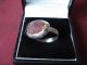 Roman / Byzantine Silver Ring With Orange Glass - - Detector Find Roman photo 1