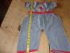 Vintage Antique Child ' S Blue Romper Outfit With Red Bear Primitives photo 4