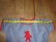 Vintage Antique Child ' S Blue Romper Outfit With Red Bear Primitives photo 5