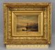 Antique 19thc British Seascape Oil Painting Early Ship,  White Cliffs Of Dover Nr Folk Art photo 1