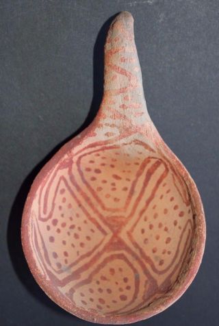 Old 1900 ' S Yuman Mohave Indian Painted Pottery Ladle photo