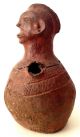 Antique 19th Century African Pottery Figural Head Face Jug Pitcher Luba Zaire Other African Antiques photo 1