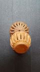 Antique Victorian Coquilla Nut Round Hand Carved Needle Case Needles & Cases photo 9