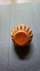Antique Victorian Coquilla Nut Round Hand Carved Needle Case Needles & Cases photo 2