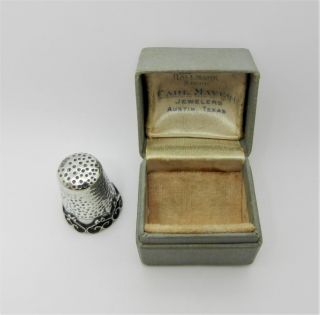 Antique Sterling Silver Thimble Size 11 - Very Rare - Lb - C1467 photo