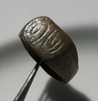 Celtic Two Spirals Of Life Bronze Ring I Bc - I Ad Rare photo