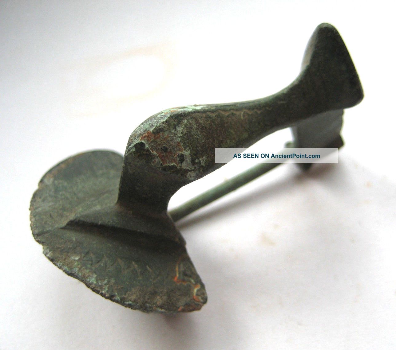 Circa.  150 A.  D British Found Roman Period Bronze Knee Type Fibula Brooch British photo