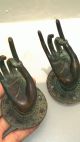2 Pull Handle Hands Buddha Brass Antique Green Door Age Old Style Knob Hook 3 