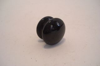 Small Black Porcelain Drawer Knob Pull With Attached Screw 1.  5 Inch Antique photo