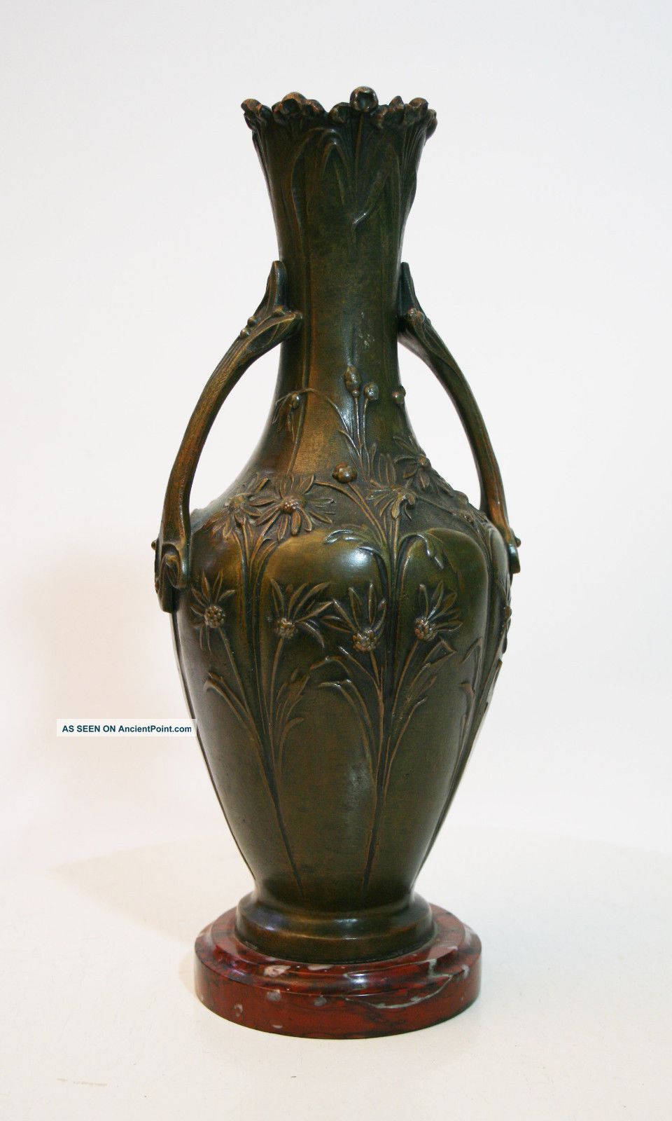Art Nouveau Vase Bronze Zamak Moreau Jugendstil Art Nouveau photo