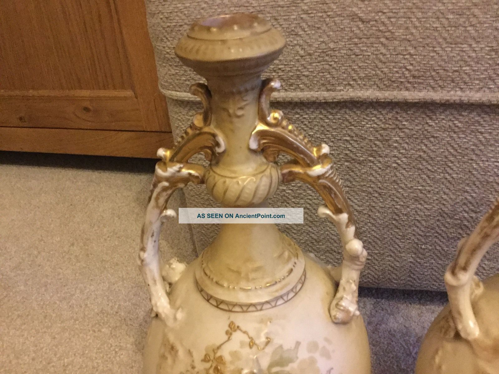 Antique Teplitz Alfred Stellmacher Turn Vases/urns.  19th Century.  Rare. Art Nouveau photo