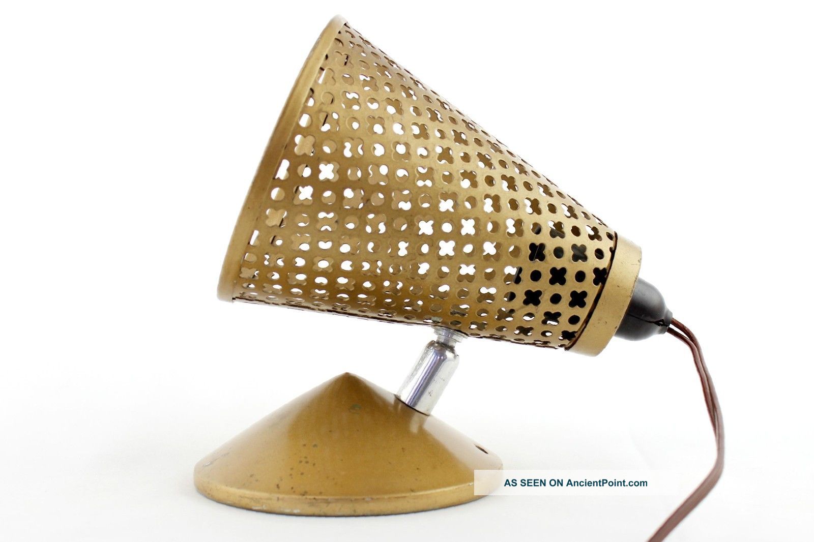 A 1950 ' S 60s ' Jet Ace ' Gold Wall/side Light.  Perforated.  Mategot Style Modernist Mid-Century Modernism photo