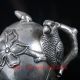 Old Silve Copper Hand Carved Flower & Bird Teapot With Qing Dynasty Mark Teapots photo 2