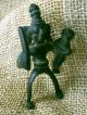 Early Bonze Horse Riding Figure Holding Baby And Sword Perhaps Deity Other Antiquities photo 5