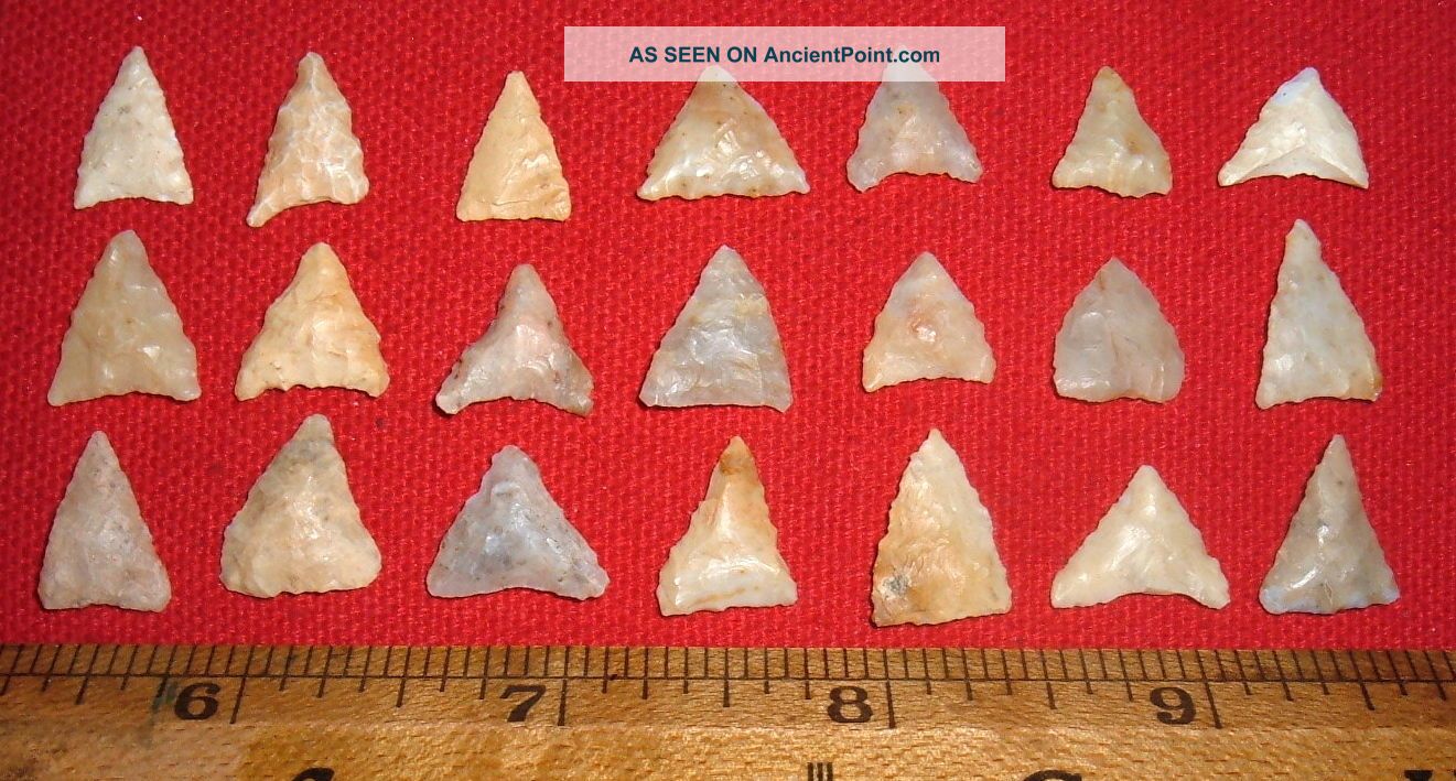 (21) Mini Triangle Sahara Neolithic Points,  Tools,  Prehistoric African Artifacts Neolithic & Paleolithic photo