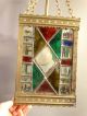 Antique Edwardian Era Pub Style Leaded Stained Glass Old Pendant Lamp Chandelier Lamps photo 2